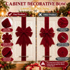 Red Velvet Christmas Cabinet Bows