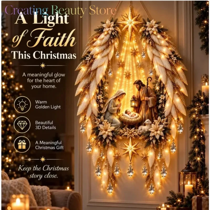 Lighted Nativity Wall Decor