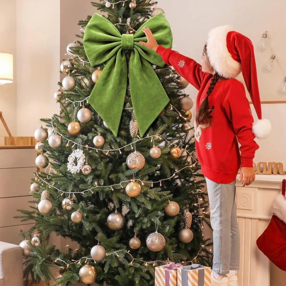 Large Velvet Christmas Tree Bow