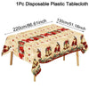 Vintage Christmas Poinsettia Plastic Tablecloth