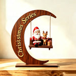 Wooden Santa Claus Christmas Tabletop Centerpiece