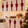 Red Velvet Christmas Cabinet Bows