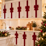 Red Velvet Christmas Cabinet Bows