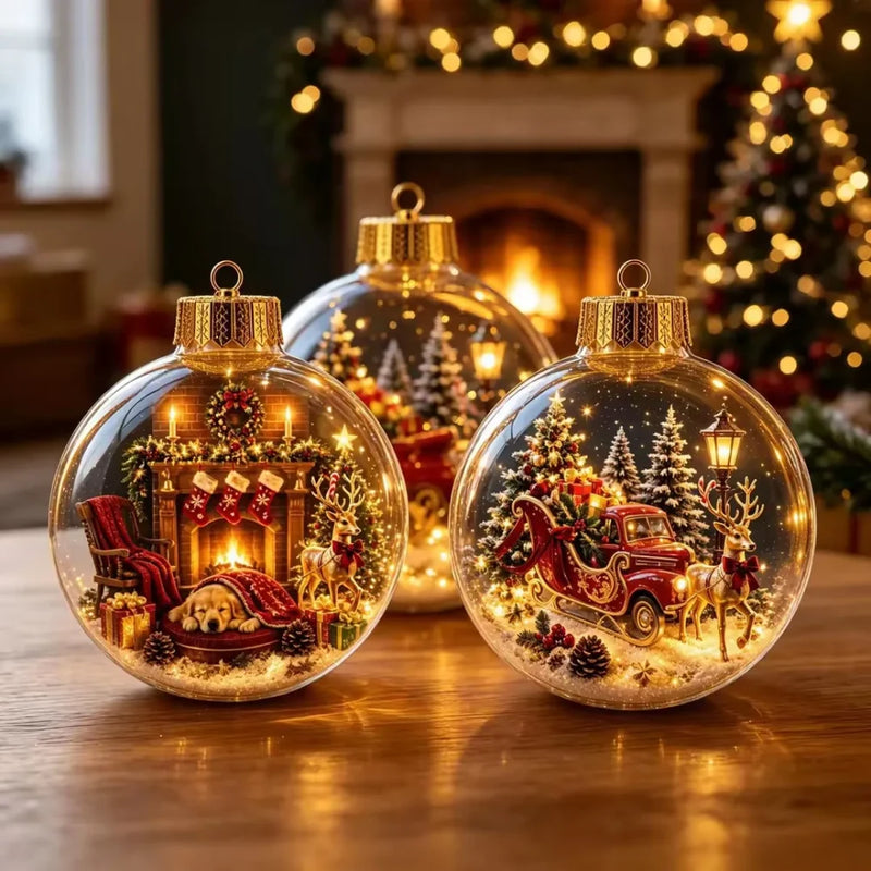 Transparent Acrylic Santa Claus Pendant