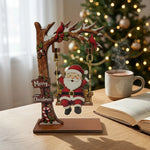 Wooden Santa Claus Christmas Tabletop Centerpiece
