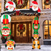 Reno y elfos inflables de Navidad