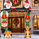 Reno y elfos inflables de Navidad