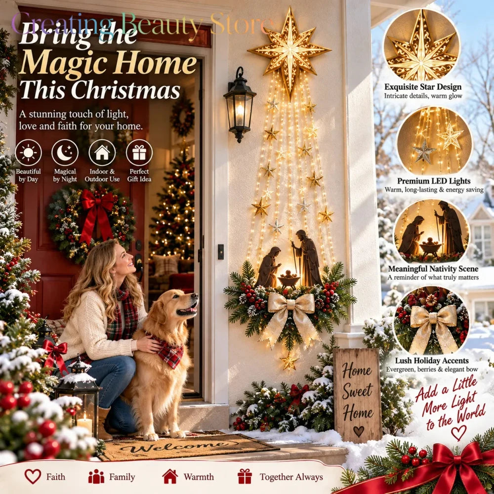 Lighted Nativity Wall Decor