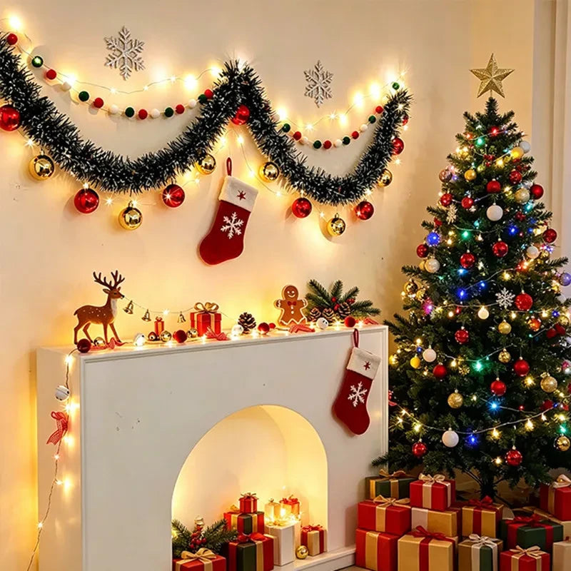 Green Metal Wire Christmas Tree Garland