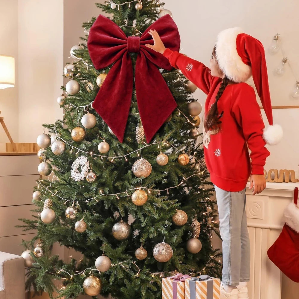 Large Velvet Christmas Tree Bow