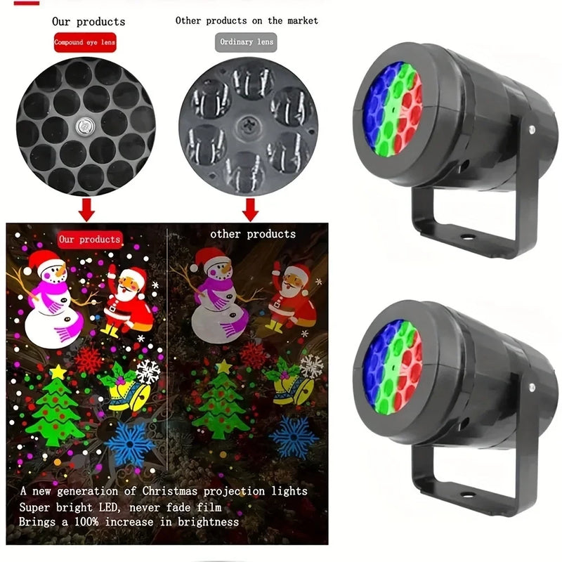 Proyector de luces navideñas de copos de nieve
