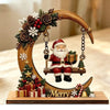 Wooden Santa Claus Christmas Tabletop Centerpiece