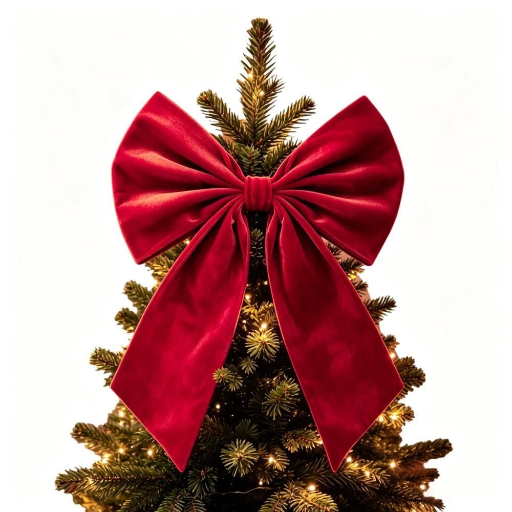 Large Velvet Christmas Tree Bow