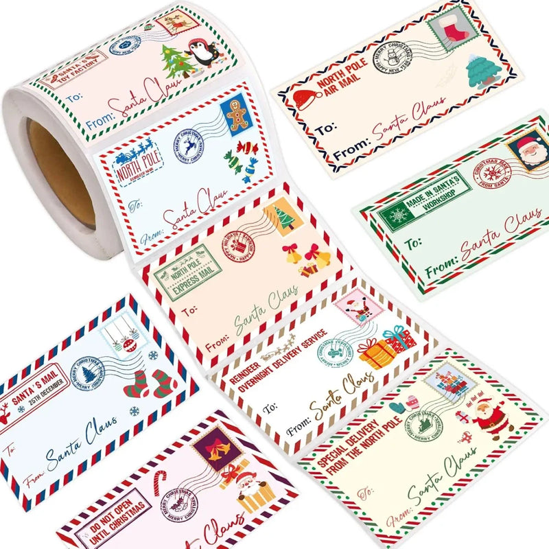 Santa Christmas Gift Tags Stickers