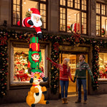 Reno y elfos inflables de Navidad